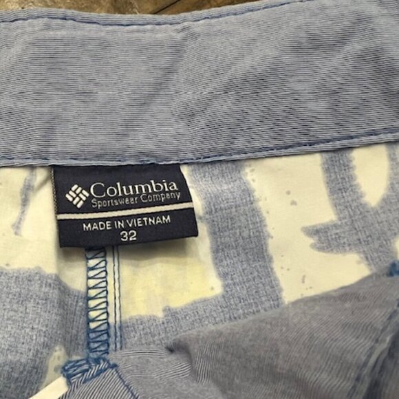 Columbia Blue and Yellow Patterned Men Swim Board Shorts - Picture 5 of 7